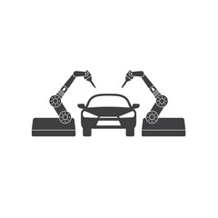 automotive assembly manufacturer, icon, vector art.