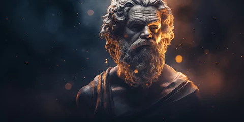Fotobehang Socrates bust sculpture, ancient Greek philosopher from Athens.. Generative AI © NorLife