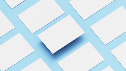 Business card, Mock-up, Blue background