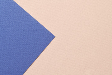 Fototapeta premium Rough kraft paper background, paper texture blue beige colors. Mockup with copy space for text