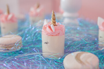 candy bar, unicorn desserts, sweet table