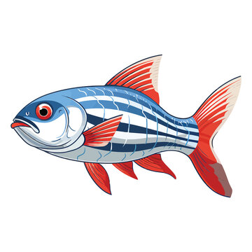 recommend clip art: Delicate Aquatic Charm: Longfin Zebra Danio Showcased in a Beautiful 2D Illustration
