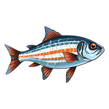 recommend clip art: Delicate Aquatic Charm: Longfin Zebra Danio Showcased in a Beautiful 2D Illustration