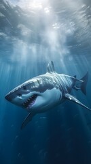 Fototapeta premium a shark swimming in the water