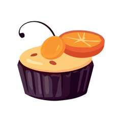 Sweet gourmet cupcake with fresh berries
