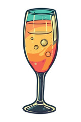 Luxury wineglass with bubbles, perfect for celebration