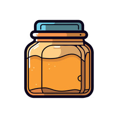 Organic honey jar, sweet food for healthy eating