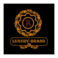 Luxury vintage crest logo. Calligraphic royal emblems and elements elegant decor. Vector crest monogram ornament for letter. Luxury logo template design vector illustration. Royal monogram crest brand