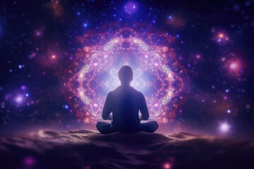 Fototapeta na wymiar Universe, cosmos. Meditation background, chakras, prana, the mind of God and spirituality.