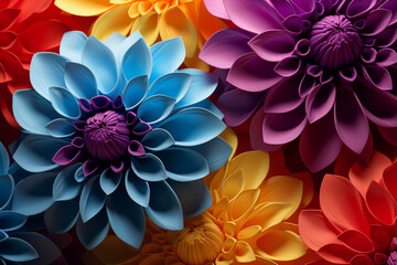 colorful flowers background, generative ai