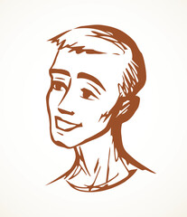 Smile man face. Vector drawing