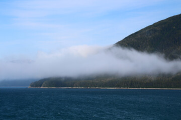 Coastal landscape of Favorite Channel a channel in Southeast Alaska, northwest of Juneau, Alaska, USA  