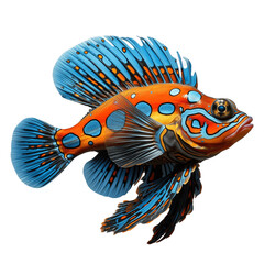 Beautiful Mandarinfish, no background