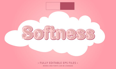 Editable text effect softness 3d Cartoon template style vector