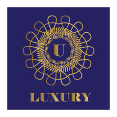 Luxury vintage crest logo. Calligraphic royal emblems and elements elegant decor. Vector crest monogram ornament for letter. Luxury logo template design vector illustration. Royal monogram crest brand