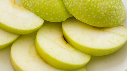 A collection of apple slices.