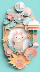 a paper cut out of a bunny