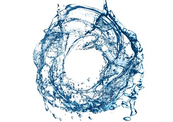 Fototapeta na wymiar 白い背景に渦巻く青い水の3dイラスト