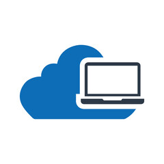 Cloud Computing Flat Blue Icon Isolate On White Background Vector Illustration | Seo Icons