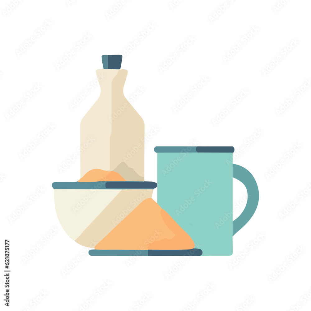 Poster Vector illustration of a mug shaped drink container