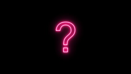 neon purple question mark on black background. Neon question mark. Question mark Symbol, question mark sign. neon question mark sign.