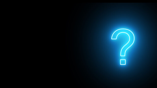 Neon question mark. Neon sign in the shape of a question mark.