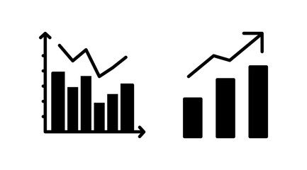 Growing graph Icon vector. Chart icon. Graph Icon