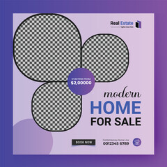 Real estate social media post web banner template