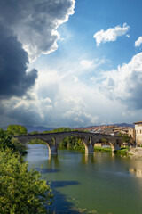 Fototapeta premium Romanesque bridge Puente la Reina, Gares, Navarre, Spain
