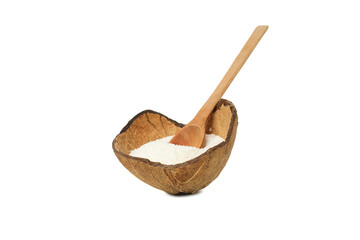PNG, Coconut with powder isolated on white background