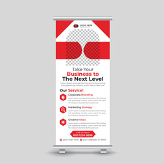 Creative modern business roll up banner design standee x banner template