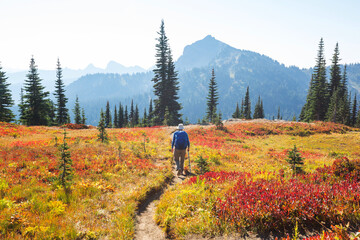 Hike in autumn season