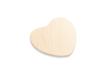 Blank heart wood plate mockup, side view