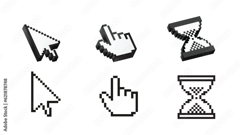 Poster pointer pixel cursor arrow finger