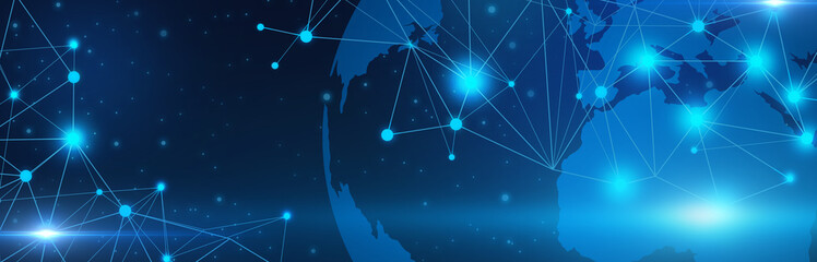 World globe structure molecule and communication. Abstract polygonal background with connected dots and lines. Minimalistic geometric pattern. Science, Medicine, technology. Vector illustration © Avartde