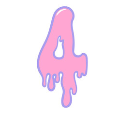 Creepy cute pastel goth halloween dripping alphabet number