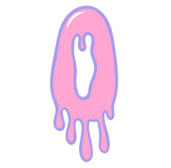 Creepy cute pastel goth halloween dripping alphabet number