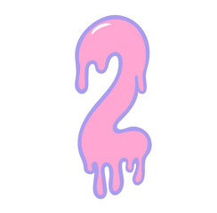 Creepy cute pastel goth halloween dripping alphabet number