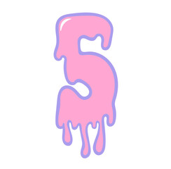 Creepy cute pastel goth halloween dripping alphabet number