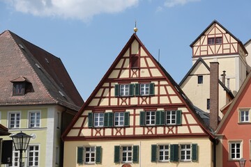 Fototapeta na wymiar Bayern - Weißenburg - Luitpoldstraße - Fachwerkhaus