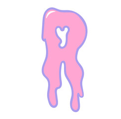 Creepy cute pastel goth halloween dripping alphabet letter