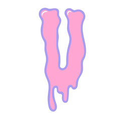 Creepy cute pastel goth halloween dripping alphabet letter