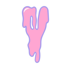 Creepy cute pastel goth halloween dripping alphabet letter