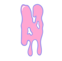 Creepy cute pastel goth halloween dripping alphabet letter