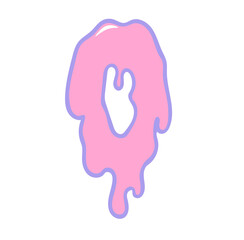 Creepy cute pastel goth halloween dripping alphabet letter