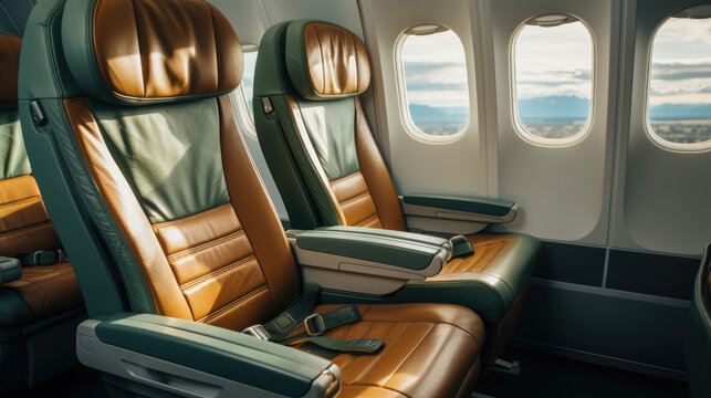 Generative ai illustration of first class business luxury seats