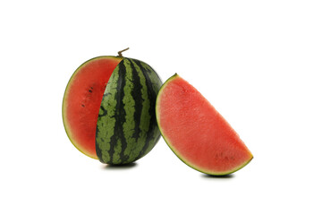 PNG, fresh and juicy summer fruit - watermelon isolated on white background