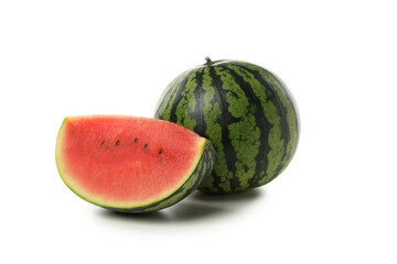 PNG, fresh and juicy summer fruit - watermelon isolated on white background