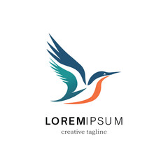 Vector bird gradient logo design