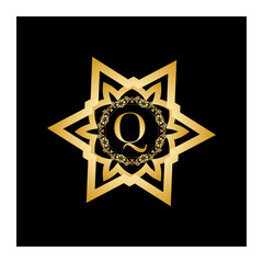 Luxury vintage crest logo. Calligraphic royal emblems and elements elegant decor. Vector crest monogram ornament for letter. Luxury logo template design vector illustration. Royal monogram crest brand